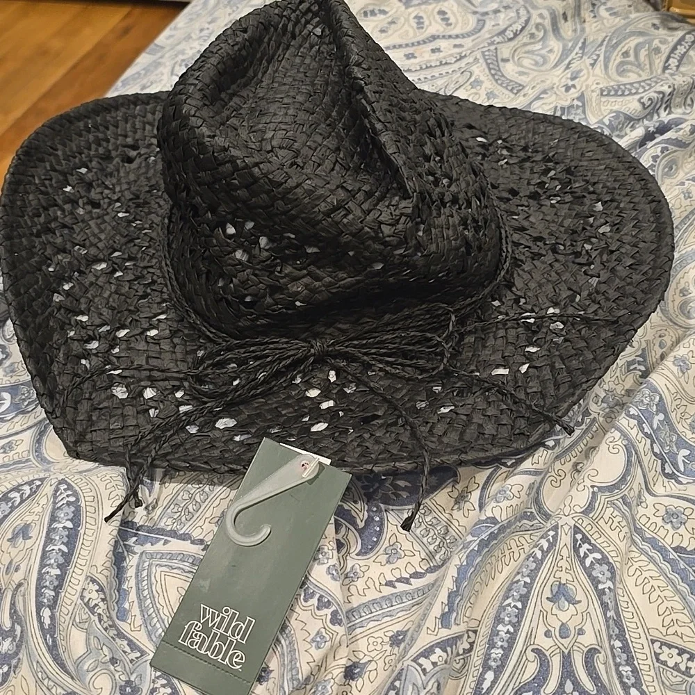❤️5/$25 New Black Woven Summer Cowboy Hat
